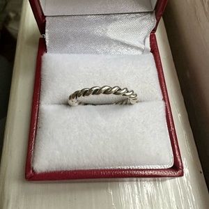 PANDORA Silver Twist Swirling Stackable Ring, Size 7 - RETIRED
